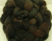 SALE Hand Dyed English Shetland Top Hematite Semi Solid