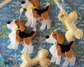 Baby Mobile - Baby Crib Mobile - Dog  Mobile - Nursery Baby Room "Beautiful Beagles" (You can pick your colors)