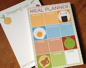 Kawaii Meal Planner and Shopping List - Set of 2 Pads