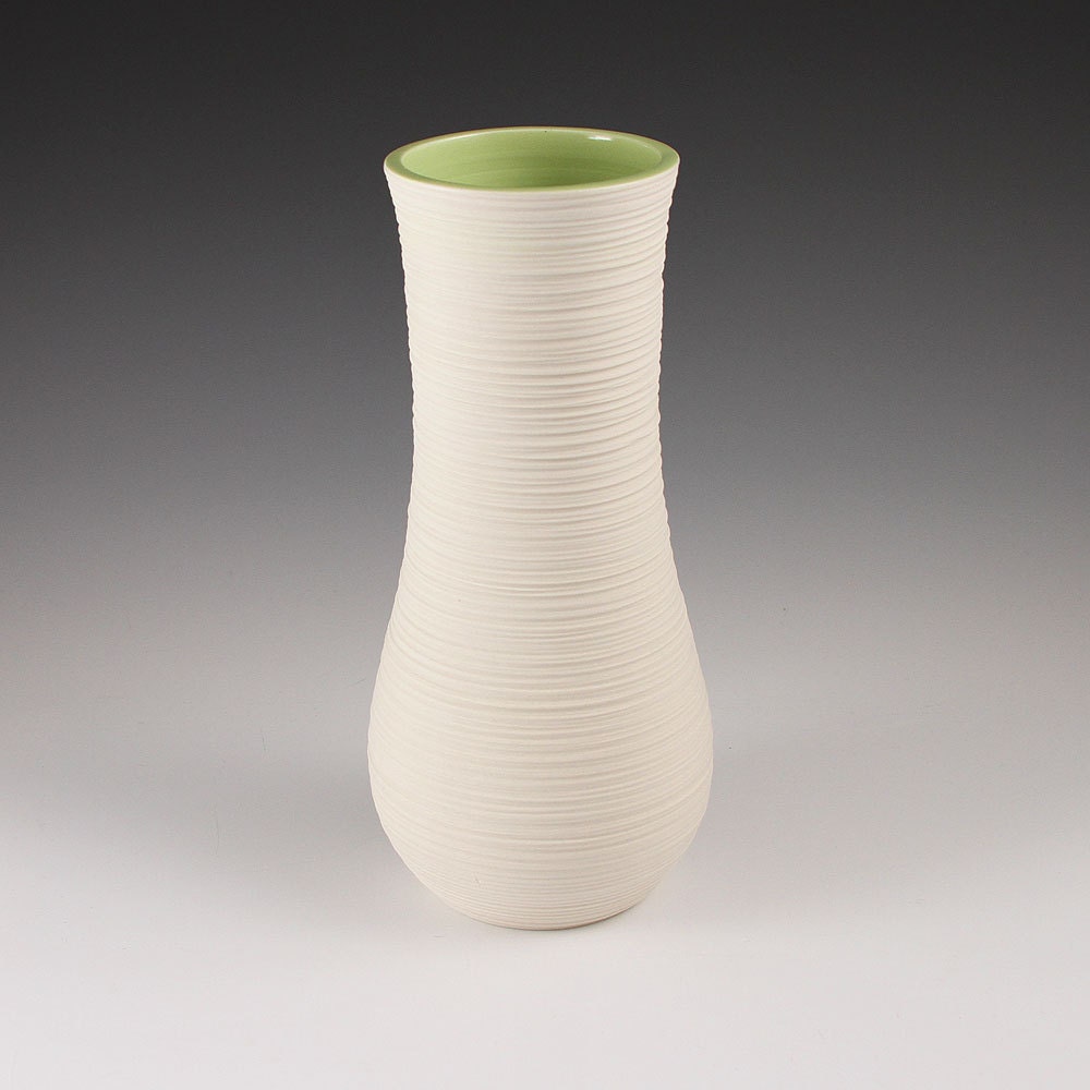 SALE Vase Green - Groove Vase in Bright Green