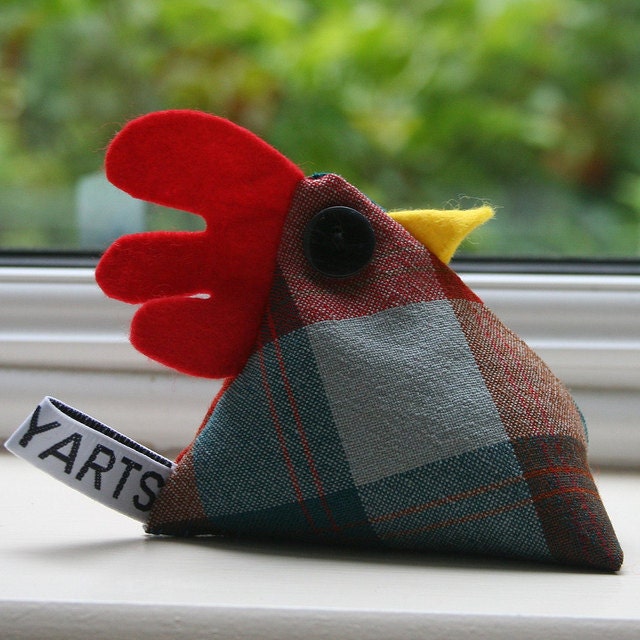 Cheeky chicken pincushion or paperweight - Clive