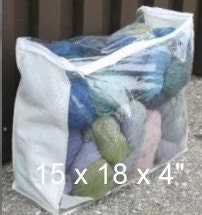 Plastic Zipper Storage Project Bag Clear 15"x18"x4"