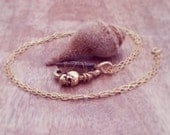 Crystal Necklace. Skull Necklace. Smoky Quartz. Raw Crystal Jewelry