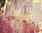 Original Banner Ring. Gold Two Finger Ring. Rebellious. Edgy. Modern.