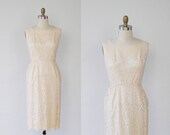 Lace Wiggle Dress Pale Nude Mad Men - S