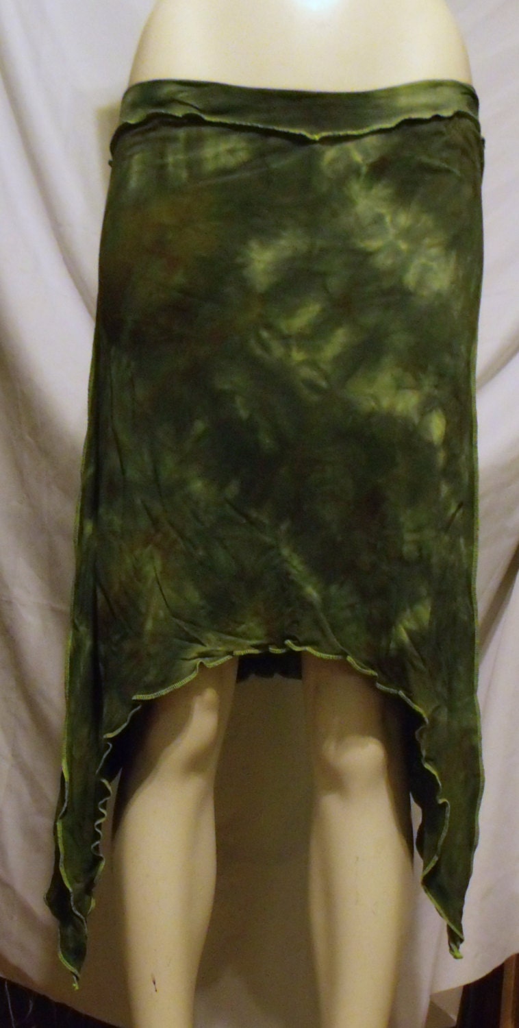 Mini Skirt - Knee Lenth Skirt - Organic Skirt - KMZ Crescent Skirt in Hand Dyed Organic Bamboo - One of a Kind