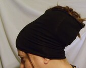 Buff - HeadBand - DreadBand - Hair Tube - Cowl - Standard Black Organic Head Hugger XL