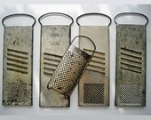 Lot of 5 Vintage Graters Shredders Slaw and Vegetable Cutters Shabby Primitive Farmhouse Decor