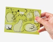 Set of 4 postcards - Cat Sketches