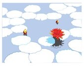 SALE Blue Sky Lily - Contemporary Art Limited Edition Print of Illustration
