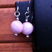 Peach glass dangle earrings