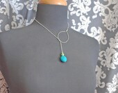 Turquoise Lariat Necklace, Turquoise Necklace, Sterling Silver Lariat Necklace, Summer Fashion