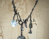 crazy cat labradorite wire wrapped gypsy necklace