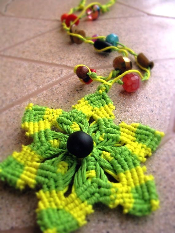 Soledad Mandala Macrame Hemp Necklace