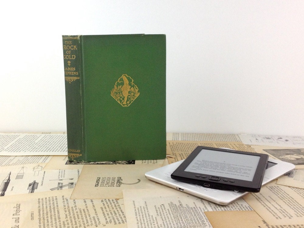 Crock of Gold Custom Kindle, Nook or iPad mini cover - made to order device case custom made from recycled vintage book