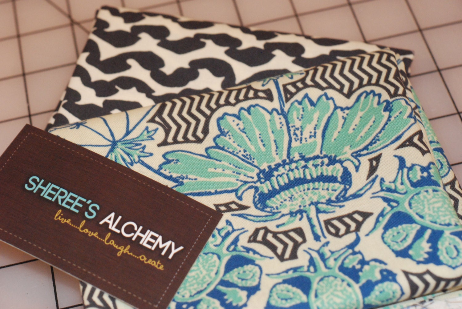 Lark and Field Study Cotton Fat Quarter FQ Bundle 2 prints Gray Blue White Quilting Sewing Modern Fabric Floral Geometric shereesalchemy