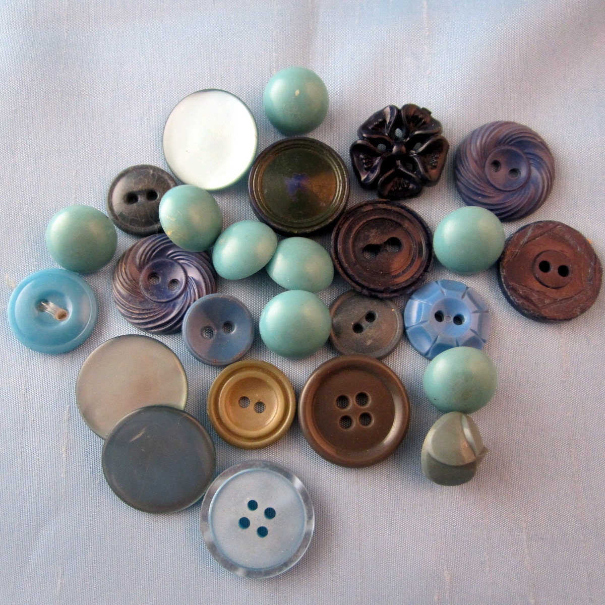 Button Love Vintage Greens and Blues Button Lot