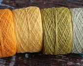 Linen yarn thread -- four balls -- yellow, mustard