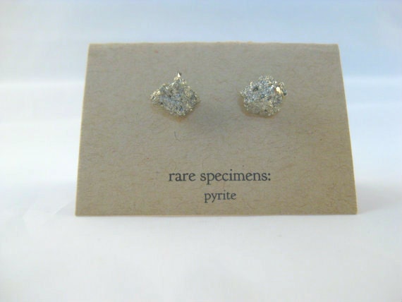 Pyrite Stud Earrings - Fool's Gold - 6