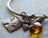 Honey Bee Mine: brass bangle charm bracelet