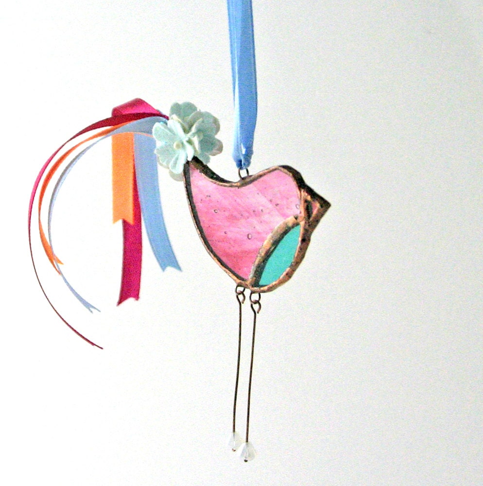 Little Dandy Bird no.80 stained glass bird suncatcher
