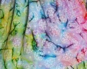 Womens long skirt Rainbow bubble batik 100% cotton handmade 3 tiered prairie skirt