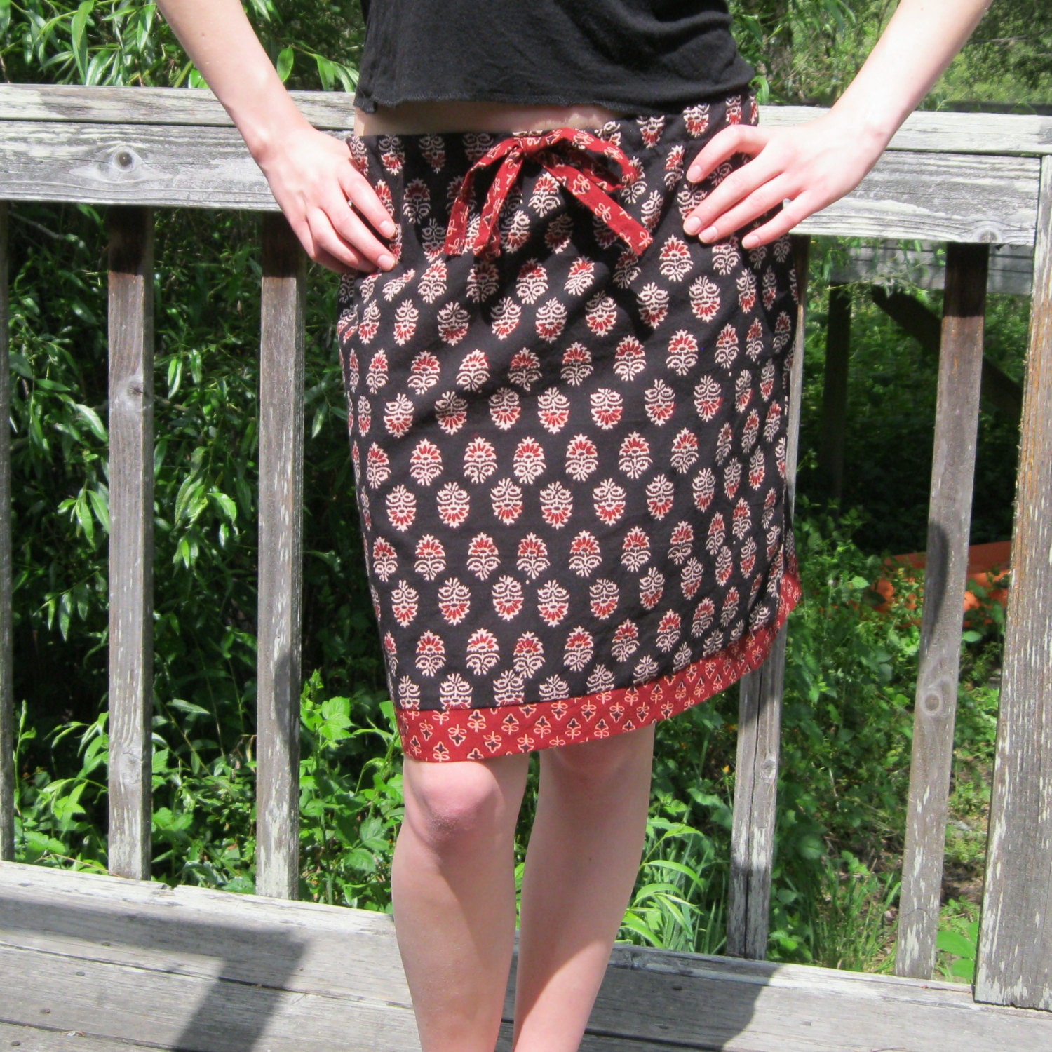 mini skirt with side pockets drawstring waist handmade for women and juniors hips to 38"