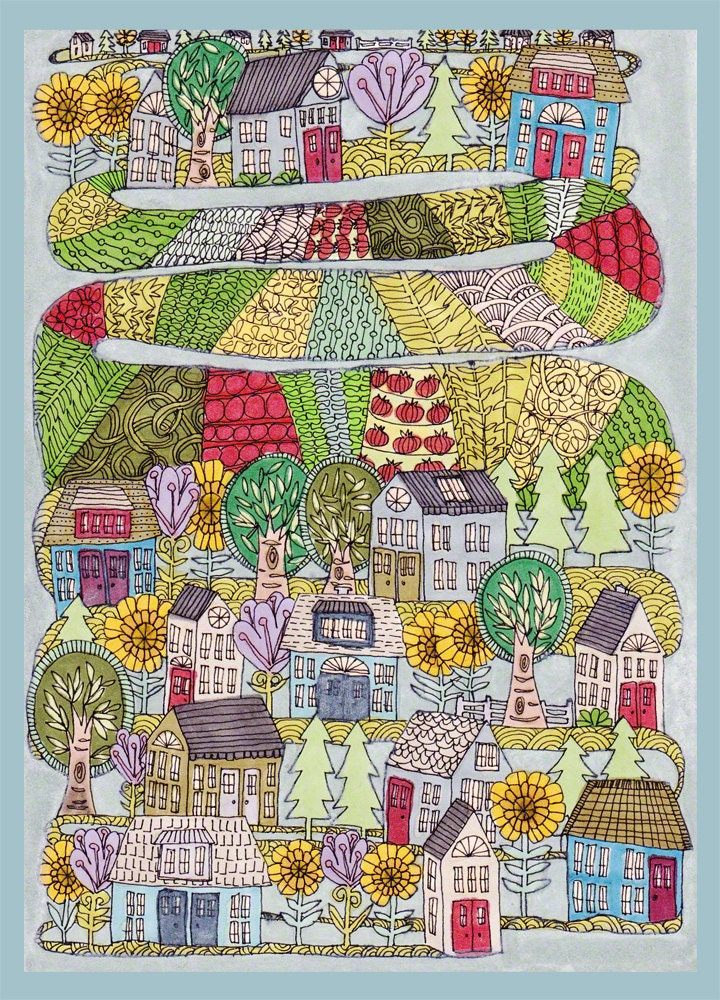 neighborhood garden archival print