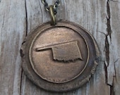Bronze Oklahoma Wax Seal Necklace Red Cross Donation