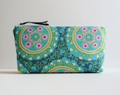 Makeup Bag Cosmetic Case Zipper Pouch Angelica in Clover Amy Butler Cameo