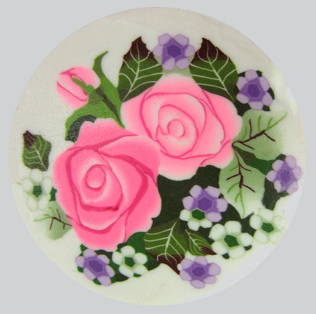 Large and unique polymer clay cane. Rich in details and consists of several flowers -  Heartstrings