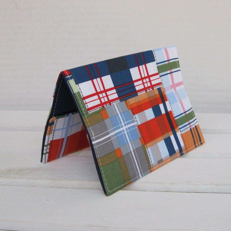 Passport Cover Case - Madras Plaid
