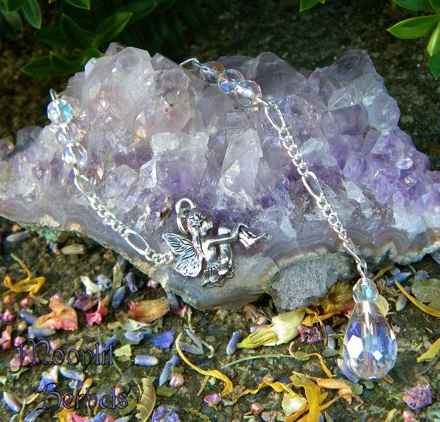 Faerie Enchantments Crystal Pixie Pendulum - Scrying, Divination, Spiritual Wisdom, Dowsing, Magickal Tools, Wicca, Pagan, Fairy