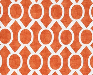 Decorative Pillows Cover - Tangelo Tangerine & White Sydney trellis - 12 x 22 Cushions Pillows - Baby Nursery Decor - Home Decor
