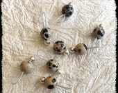 Spring Clearance Sale Snag Free Stitch Markers Extra Small Set of 8 -- Dalmatian Jasper -- J11-- Fits up to size Us 4 (3.5mm) Knitting Need