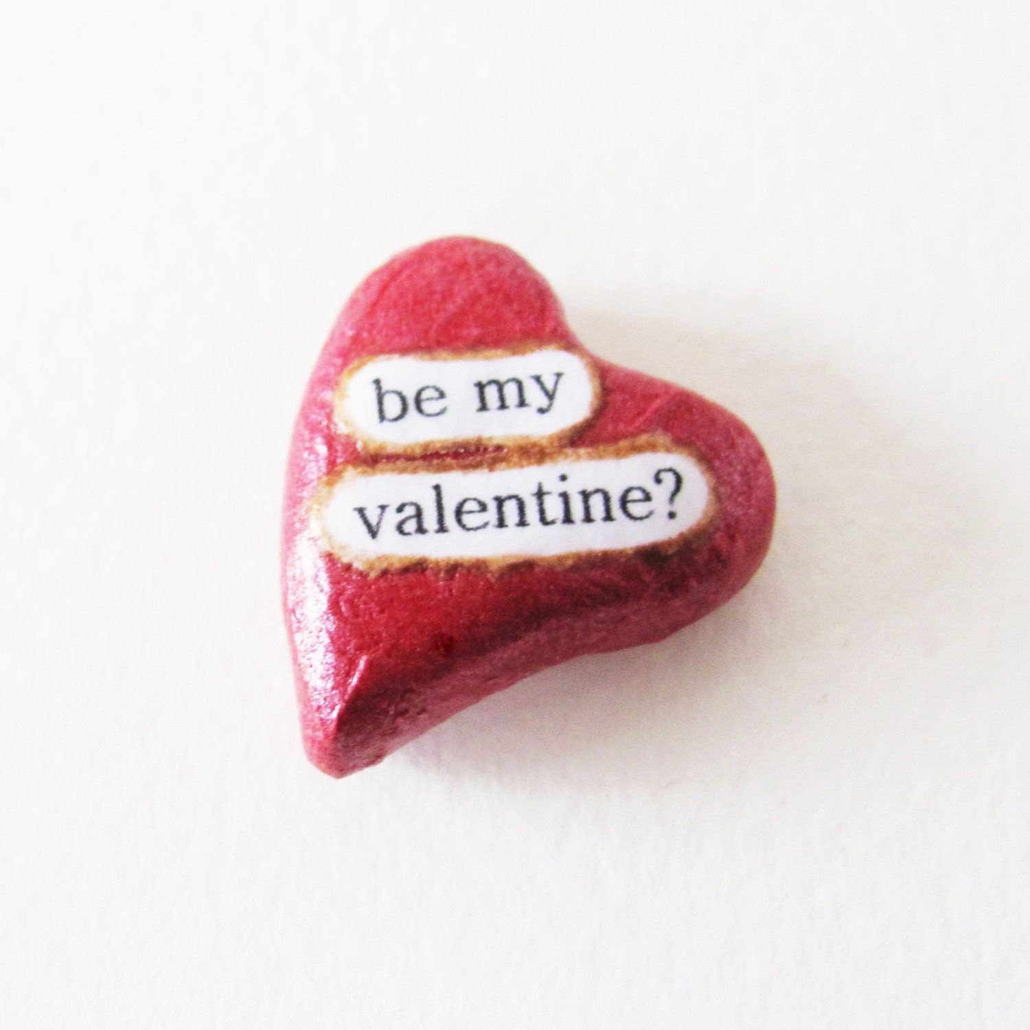 Be My Valentine- Handmade Heart Memento with Bunny Gift Pouch- Be My Valentine