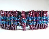 Garnet Glory Beadwoven Cuff Bracelet