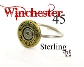 Winchester Bullet Ring 45 Auto Gorgeous mixed metals sterling .925 size 6
