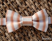 Boys Tan Striped Bow Tie - bowtie in infant, toddler, child, preteen sizes