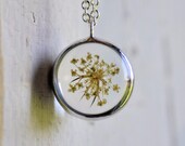 White  Flowers Botanical  Necklace Queen Anne's Lace