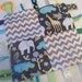 Gray Chevron Taggie Tag Baby Blanket Sensory Lovey