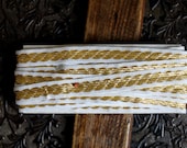 8 Yards of Vintage Gold and White Trim
