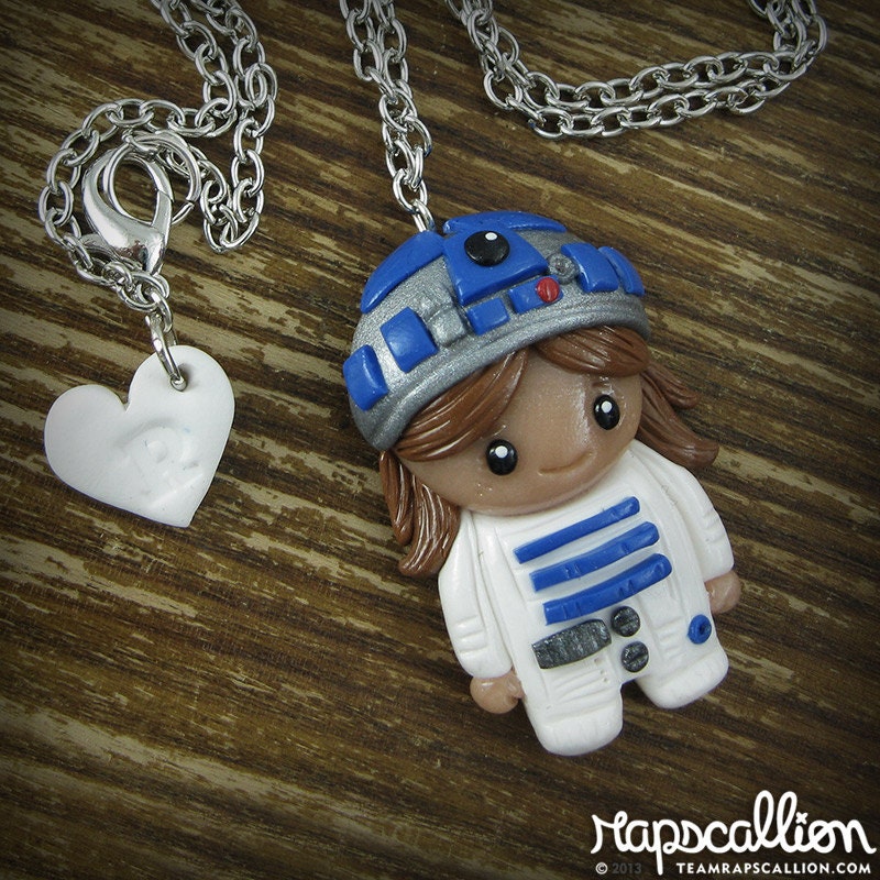 R2D2 Girl Polymer Clay Necklace