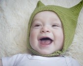 Cat Ears Hand Knit Hat for Baby or Child, Made to Order