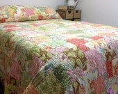Queen Bed Quilt with Fresh Cut by Heather Bailey 95" x 105" - MADE TO ORDER