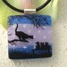 Cat Necklace - Pendant - Fused Glass Jewelry - Dichroic Glass Jewelry - Tabby Night School 040613p110