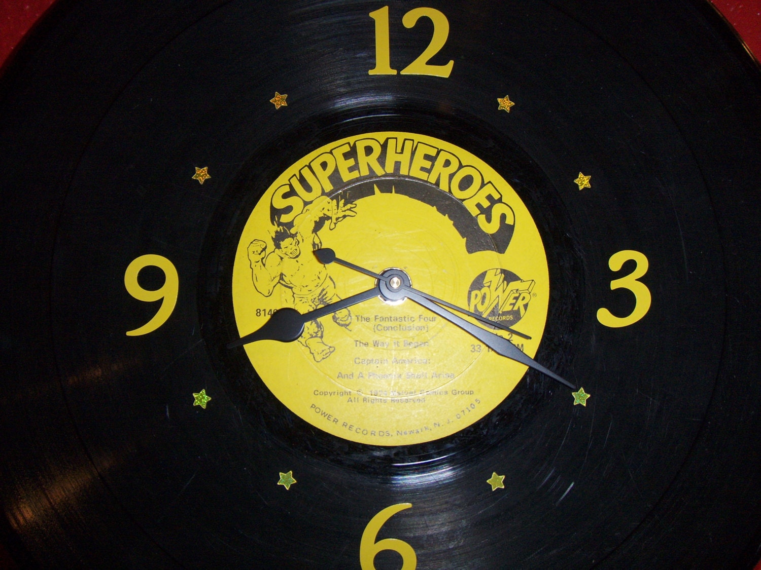 Wall Clock - Record Album - MARVEL SUPERHEROES - Vinyl LP