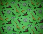 1 yard Julia Cairns Safari African fabric Zebra Elephant Giraffe new quilting