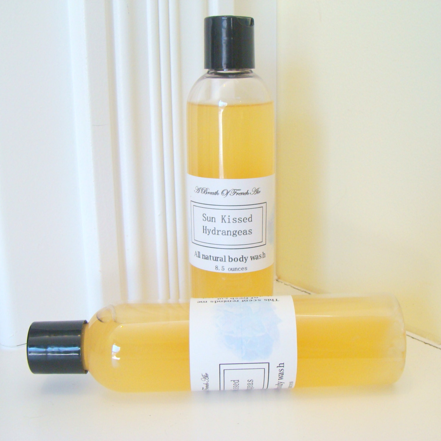 Sun Kissed Hydrangea Natural Body Wash  Made From Scratch 8 Ounces All Natural Liquid Soap Hand Soap - ABreathOfFrenchAir
