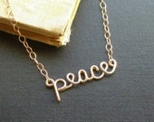 peace necklace - 14K gold fill